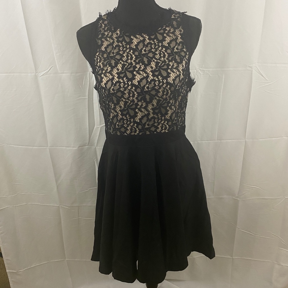 Black Lace A-Line Cocktail Dress Francesca’s Large